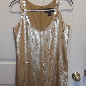 Gorgeous gold sequin mod dress